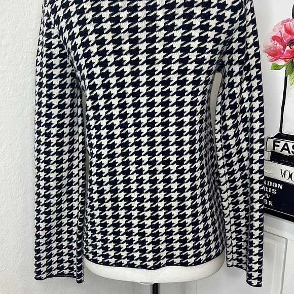 NWT Ann Taylor Navy & Cream Gingham Sweater Size XXSP - Picture 6 of 8